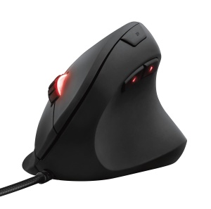 Mouse vertical pentru jocuri Trust Gaming GXT 144 Rexx, 10.000 DPI, 6 butoane programabile, iluminare LED RGB, design ergonomic Prevenirea bratului mouse-ului/cotului de tenis (sindromul RSI) - negru