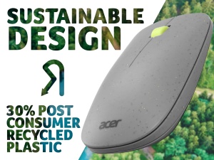 Mouse wireless Acer Vero AMR020, 1200 DPI, design ergonomic, gri - Img 2