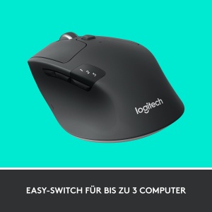 Mouse wireless Logitech M720 Triathlon Multi-Device, Bluetooth, Receptor USB Unifying, 1000DPI, 6 butoane programabile, baterie de 2 ani, pentru laptop, PC, Mac, iPadOS - gri - Img 8