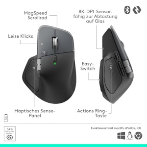 Mouse wireless Logitech MX Master 4 Grafit ergonomic feedback haptic scroll ultra-rapid - Img 13