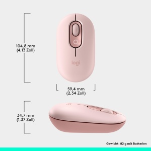 Mouse wireless Logitech POP, compact, Bluetooth, roz - Img 8