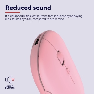 Mouse wireless Trust Puck reincarcabil Bluetooth si USB roz DPI ajustabil - Img 3
