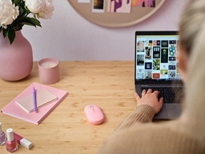 Mouse wireless Trust Puck reincarcabil Bluetooth si USB roz DPI ajustabil - Img 13
