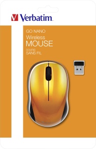 Mouse wireless Verbatim GO NANO 1600 dpi Nano Receiver Portocaliu - Img 5