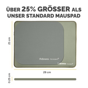 Mousepad ergonomic Fellowes Breyta, extra mare, salbeigrun, cu baza din cauciuc - Img 3