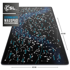Mousepad XXL CSL 900x400 mm - Design Sternzeichen, Guma Antiderapanta, Material Textil - Img 3