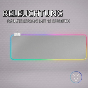 Mousepad XXL RGB Mars Gaming MMPRGB2S, 12 Modi Iluminare, 2 USB 2.0, Alb-Silver - Img 2