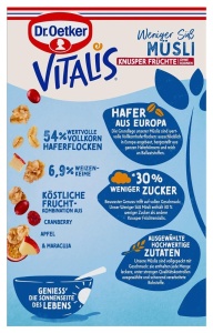 Muesli Crocant Dr. Oetker Vitalis cu Cranberries si Mere, 6 x 500g - Img 2