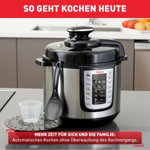 Multicooker electric Tefal Fast Delicious CY505EF0, 6L, 25 programe automate, NegruInox - Img 8