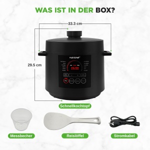 Multicooker NutriChef 5,7 L, 1000 W, 9 programe, negru - Img 8