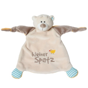 NICI Schmusetuch Bear Kleiner Spatz 25x25 cm Jucarie moale pentru bebelusi si copii