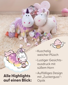 NICI Sweety Rainbow 61908 Jucarie Plus Unicor Alb 32cm Design Colorat Eco-Friendly - Img 4