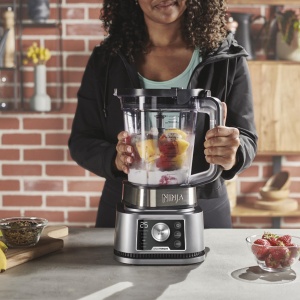 Ninja Foodi Power Nutri Blender Smoothie Maker 3-in-1, creme tartinabile groase si bauturi congelate, programe automate, ulcior de 2,1 litri, cana de 700 ml si bol de 400 ml cu agitator electric, 1200 W, argintiu CB350EU - Img 3