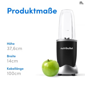 nutribullet Pro, putere de 900 wati, usor si rapid de utilizat, compact, usor de curatat, cu ceasca de 700 ml, blender smoothie, aparat de smoothie, blender electric, NB904B, negru - Img 7