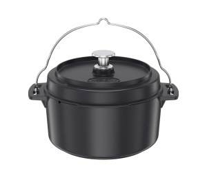 Oala cu capac ROSLE Dutch Oven 28 cm, negru, din fonta emailata
