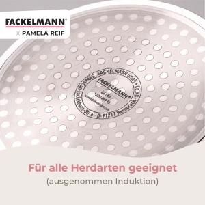 Oala cu maner Fackelmann x Pamela Reif, 16 cm, din aluminiu reciclat, bej pastel - Img 4