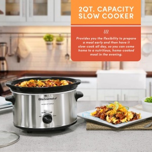 Oala cu slow cooking Elite Gourmet MST-275XS, 2.27L, 120W, inox - Img 2