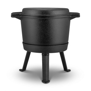 Oala de fonta Berdsen 8L - Negru, 2-in-1 cu capac si 3 picioare - Img 3