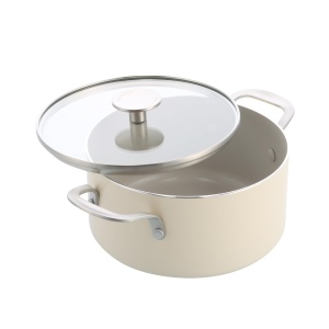 Oala din Aluminiu KitchenAid, 20 cm, 3.11 L, Culoare Creme