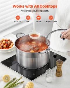 Oala din inox VEVOR 11,4 L cu capac din sticla, potrivita pentru toate tipurile de plite - Img 4