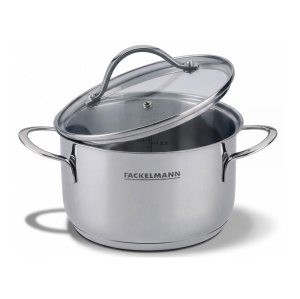 Oala Fackelmann Lara cu capac 16 cm din inox, ergonomica, rezistenta la caldura