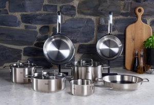 Oala Fissler Pure Collection 24 cm 39L Otel Inoxidabil Capac Sticla Inductie - Img 2