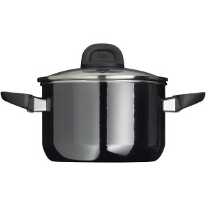 Oala Silit Modesto 20cm, capacitate 3.7l, cu capac din sticla, neagra - Img 4