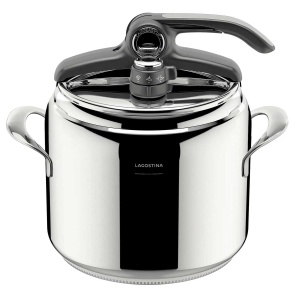 Oala sub presiune Lagostina Diva 9L inox cu maner ergonomic si 2 valve de presiune