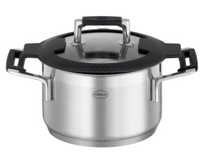 Oala universala ROSLE SILENCE PRO 16 cm capac din sticla otel inoxidabil