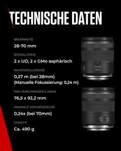Obiectiv Canon RF 28-70mm F2.8, Stabilizator 5,5 trepte, Compact - Img 7