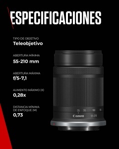 Obiectiv Tele-Zoom Canon RF-S 55-210mm F5-7.1 IS STM, Stabilizare 4.5 trepte, Compact - Img 9