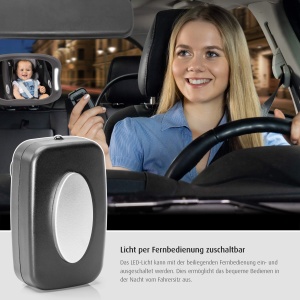 Oglinda auto LED Reer BabyView 86101 unghi larg lumina LED gri - Img 4