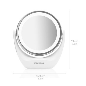 Oglinda cosmetica Medisana CM 835, LED, 5x zoom, 360 rotativa, Alb - Img 2