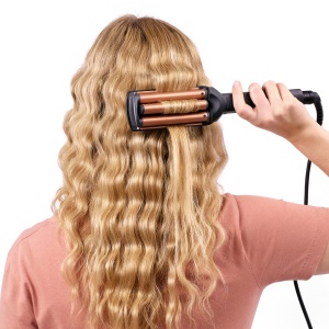 Ondulator BaByliss W2447E Ceramica, 3 Temperaturii (160C-200C), Negru si Auriu - Img 2
