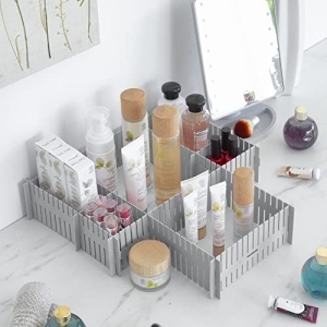 Organizator sertare InnovaGoods Condor reglabil set 16 unitati polipropilena gri - Img 12
