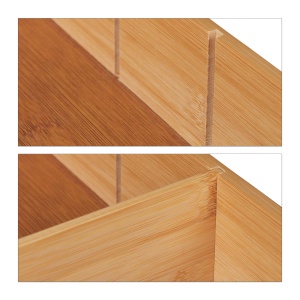 Organizer birou Relaxdays din bambus, 3 sertare, culoare natur - Img 6