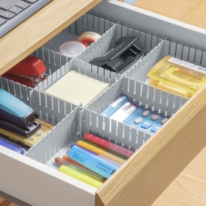 Organizer de sertar InnovaGoods Condor, ajustabil, 7 cm x 37 cm, gri - Img 10