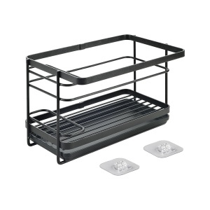 Organizer pentru chiuveta METALTEX LAVA, negru mat, cu suport pentru ustensile