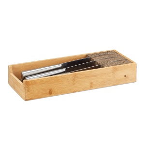 Organizer pentru cutite din bambus Relaxdays, 6,5x38x15,5 cm, natural