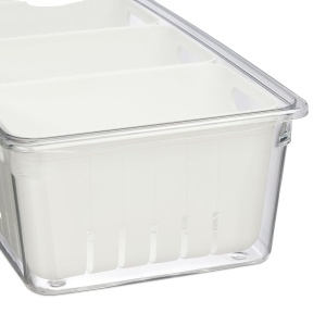 Organizer pentru frigider Relaxdays, set 2 bucati, transparent, cu capac - Img 8