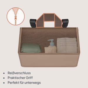 Organizer pentru patut si masuta de infasat Lionelo Sidepocket Medium, 43x15x23 cm, 3 compartimente, material rezistent - Img 5