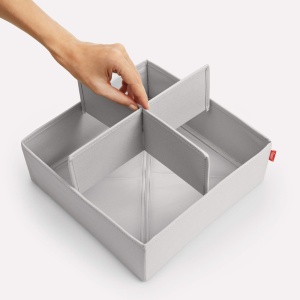 Organizer pentru sertare Rayen, 6 cutii pliabile, gri deschis, diverse dimensiuni - Img 5