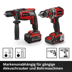 Original Einhell S-CASE 10 buc. Set de burghie pentru zidarie (conform DIN 10083-2 din otel de scule, tija E 6.3, placa de carbura introdusa, ax laminat cu role incl. cutie de depozitare) - Img 8