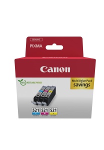 Pachet cartuse cerneala Canon CLI-521 C M Y, 3 x 9ml, reciclabil