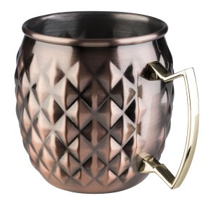 Pahar Cocktail APS 93331 MOSCOW MULE, 500 ml, Otel inoxidabil, Aspect cupru-antichizat