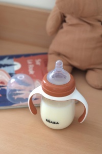 Pahar de invatare BEABA 2-in-1 cu manere detasabile, 210 ml, terracotta - Img 8