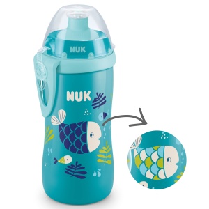 Pahar de invatare NUK Junior Cup cu efect cameleon, 300 ml, albastru - Img 2