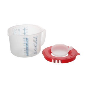 Pahar de masurare Dr. Oetker 2,2 L, cu spritzschutz, rosutransparent - Img 4