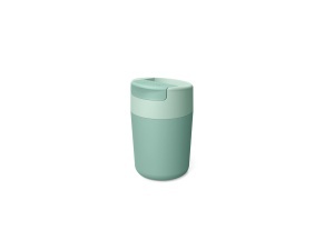 Pahar reutilizabil Joseph Joseph Sipp, 340 ml, verde, cu capac etans