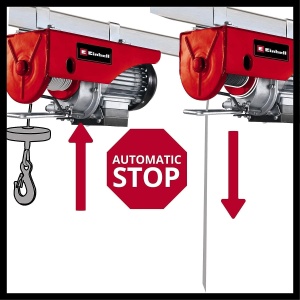 Palan cu cablu Einhell TC-EH 250 450 W intrerupator de oprire de urgenta frana automata si oprire limita incl cablu de sarma fara rasucire de 12 m scr - Img 3
